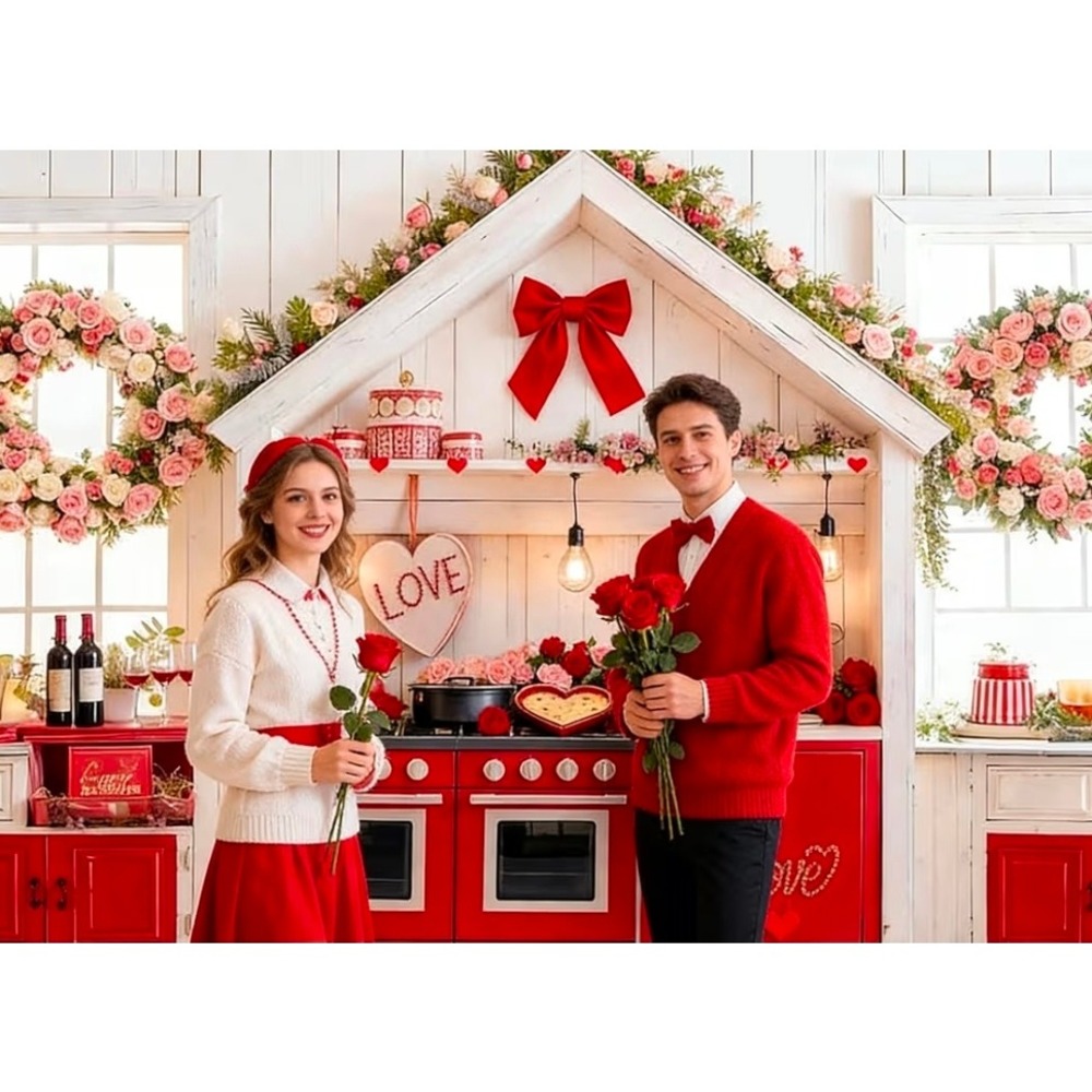 Kate Backdrop 10x6.5ft Valentines Day Kitchen Photography Background BH1057880B